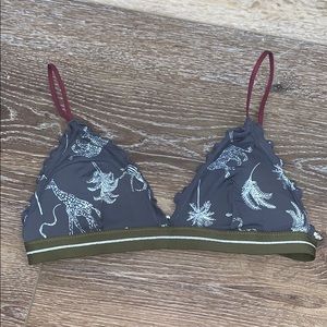 grey and silver giraffe swim top from h&m